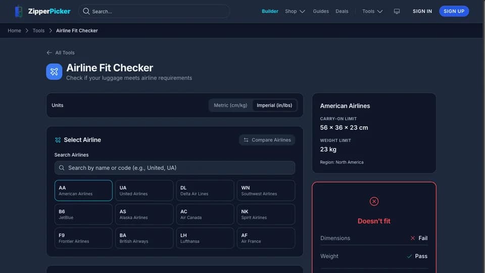 Airline compatibility checker